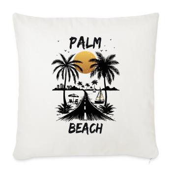 Highway to the Palm Sea Beach by Sunset Summer - Sofa pillowcase 17,3'' x 17,3'' (45 x 45 cm) - natural white - Front