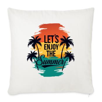Lets Enjoy the Summer with Palm Trees - Sofa pillowcase 17,3'' x 17,3'' (45 x 45 cm) - natural white - Front