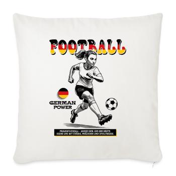 German Torjägerin Shirt: Torjubel pur - Sofakissenbezug 45 x 45 cm - Naturweiß  - Vorne