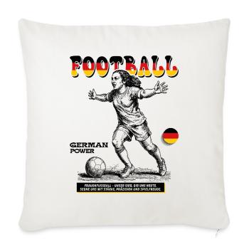 German Fußballspielerin Shirt: Taktik und Timing - Sofakissenbezug 45 x 45 cm - Naturweiß  - Vorne