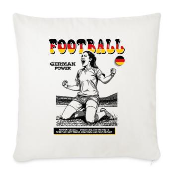 Deutschland Fußballerin Shirt: Tor mit Übersicht - Sofakissenbezug 45 x 45 cm - Naturweiß  - Vorne