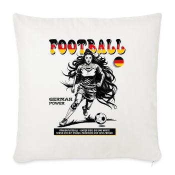 German Fußballspielerin Shirt: Taktik und Timing - Sofakissenbezug 45 x 45 cm - Naturweiß  - Vorne