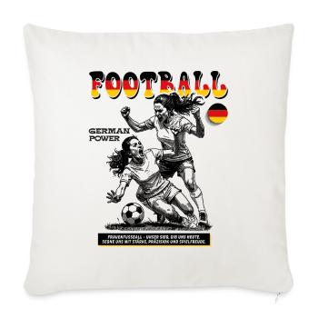 Frauenfußball Shirt Deutschland: Mut im Zweikampf - Sofakissenbezug 45 x 45 cm - Naturweiß  - Vorne
