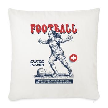 CH Fußballerin Shirt: Spaß am Spieltag - Sofakissenbezug 45 x 45 cm - Naturweiß  - Vorne