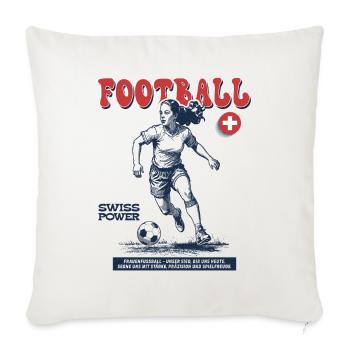 Swiss Fußballerin Shirt: Spektakulärer Pass - Sofakissenbezug 45 x 45 cm - Naturweiß  - Vorne