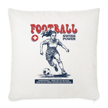 Schweizer Fußballspielerin Shirt: Technik im Spiel - Sofakissenbezug 45 x 45 cm - Naturweiß  - Vorne