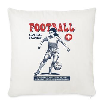 Schweizer Frauenfußball Shirt: Torjubel mit Power - Sofakissenbezug 45 x 45 cm - Naturweiß  - Vorne