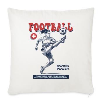 Schweizer Frauenfußball Shirt: Zweikampf präzise - Sofakissenbezug 45 x 45 cm - Naturweiß  - Vorne