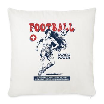 Suisse Fußballspielerin Shirt: Foulspiel mit Stil - Sofakissenbezug 45 x 45 cm - Naturweiß  - Vorne