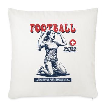 Swiss Fußballspielerin Shirt: Schuss zum Sieg - Sofakissenbezug 45 x 45 cm - Naturweiß  - Vorne