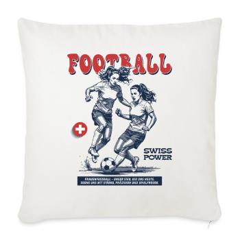 Stärke mit Überblick: Nati Fußballerin Shirt - Sofakissenbezug 45 x 45 cm - Naturweiß  - Vorne