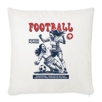 Foul mit Ansage: Swiss Fußballspielerin Shirt - Sofakissenbezug 45 x 45 cm - Naturweiß  - Vorne