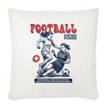 Technik im Fokus: Fußballerin Shirt Schweiz - Sofakissenbezug 45 x 45 cm - Naturweiß  - Vorne