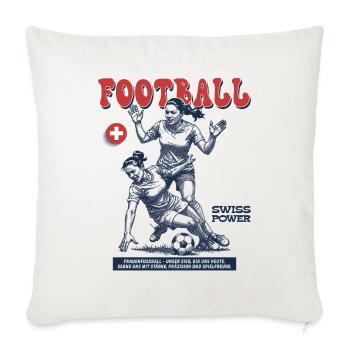 Foul mit Haltung: Schweizer Fußballerin Shirt - Sofakissenbezug 45 x 45 cm - Naturweiß  - Vorne