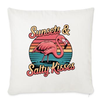 Flamingo Sunsets And Salty Kisses Summer Vacation - Sofa pillowcase 17,3'' x 17,3'' (45 x 45 cm) - natural white - Front