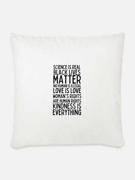 Black Lives Matter Human Rights Respect Love Real - Sofakissenbezug 45 x 45 cm - Naturweiß