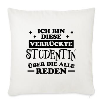 Studentin Spruch Universität Studentin Geschenk - Sofakissenbezug 45 x 45 cm - Naturweiß  - Vorne