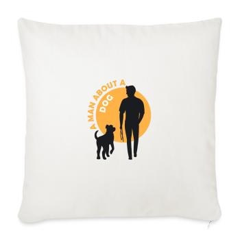 Dog and man - Sofa pillowcase 17,3'' x 17,3'' (45 x 45 cm) - natural white - Front
