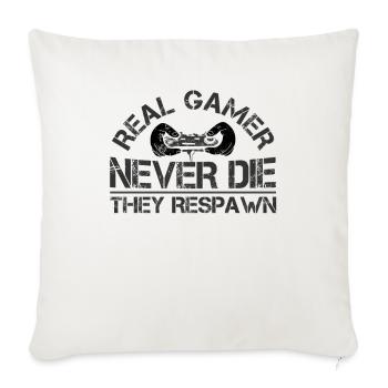 Gamer Zocker Real Gamers Never Die They Respawn De - Housse de coussin décorative 45 x 45 cm - blanc nature - Devant