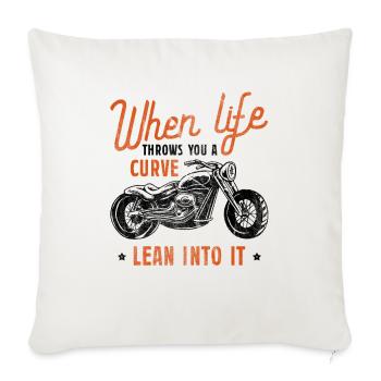 Biker Quand la vie vous lance une courbe - Housse de coussin décorative 45 x 45 cm - blanc nature - Devant