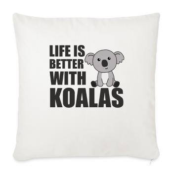 Life is better with koalas doux koala - Housse de coussin décorative 45 x 45 cm - blanc nature - Devant