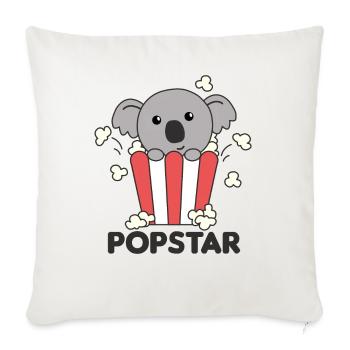 Koala Popcorn Time Funny Animal in Food - Sofa pillowcase 17,3'' x 17,3'' (45 x 45 cm) - natural white - Front
