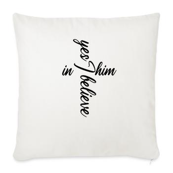 Funny Christian saying about Jesus and God! - Sofa pillowcase 17,3'' x 17,3'' (45 x 45 cm) - natural white - Front