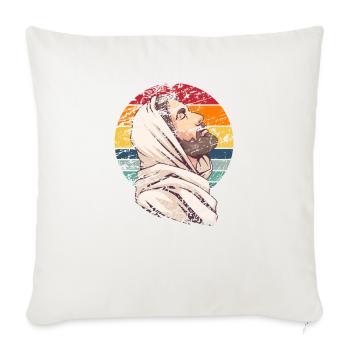 Funny Christian saying about Jesus and God! - Sofa pillowcase 17,3'' x 17,3'' (45 x 45 cm) - natural white - Front