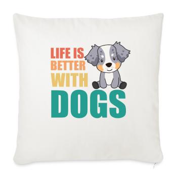 Australian Sheperd Life Dogs - Sofa pillowcase 17,3'' x 17,3'' (45 x 45 cm) - natural white - Front