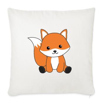Renard doux des bois renards rouges - Housse de coussin décorative 45 x 45 cm - blanc nature - Devant