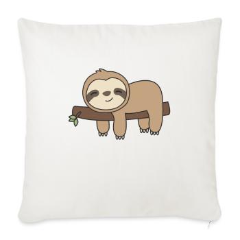 Paresseux drôle détendu doux animaux - Housse de coussin décorative 45 x 45 cm - blanc nature - Devant
