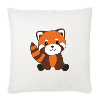 Panda rouge doux animaux pour enfants Kawaii - Housse de coussin décorative 45 x 45 cm - blanc nature - Devant