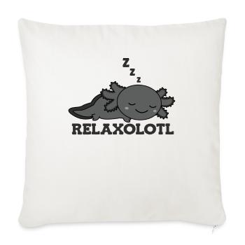 Relaxolotl Axolotl Liebhaber süße Tiere relaxen - Housse de coussin décorative 45 x 45 cm - blanc nature - Devant