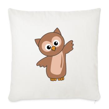 Eule süße Tiere für Kinder Eulen Vogel - Sofakissenbezug 45 x 45 cm - Naturweiß  - Vorne