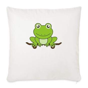 Frog on skatebo bike funny animal skater - Sofa pillowcase 17,3'' x 17,3'' (45 x 45 cm) - natural white - Front
