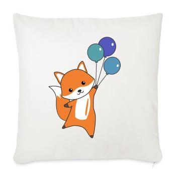 Fox cute animal flies balloons children foxes - Sofa pillowcase 17,3'' x 17,3'' (45 x 45 cm) - natural white - Front