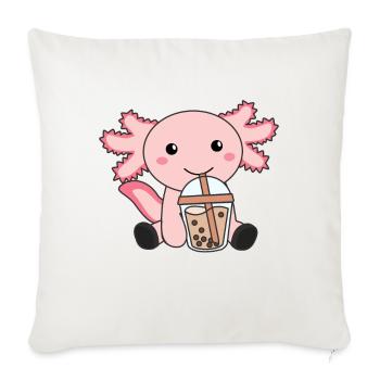 Snaxolotl Axolotl Bubble Tea Lovers Sweet Animals - Sofa pillowcase 17,3'' x 17,3'' (45 x 45 cm) - natural white - Front