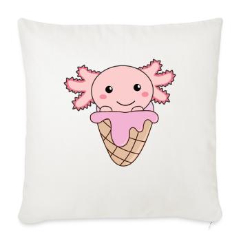Axolotl rose gaufres doux animaux Axolotls - Housse de coussin décorative 45 x 45 cm - blanc nature - Devant