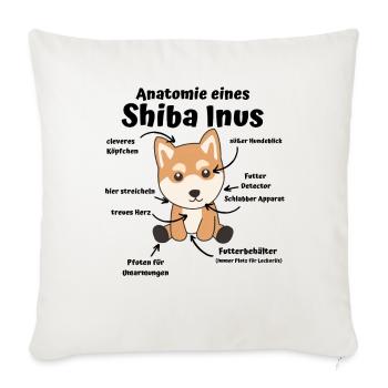 Anatomie eines Shiba Inus süße Hunde Welpe - Sofakissenbezug 45 x 45 cm - Naturweiß  - Vorne