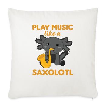 Saxolotl plays saxophone music a sweet axolotl - Sofa pillowcase 17,3'' x 17,3'' (45 x 45 cm) - natural white - Front