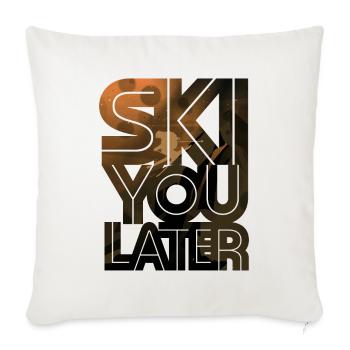 Skifahrer - Sofakissenbezug 45 x 45 cm - Naturweiß  - Vorne