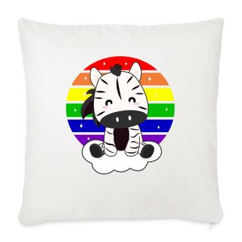 Zebra on rainbow cloud magical animals - Sofa pillowcase 17,3'' x 17,3'' (45 x 45 cm) - natural white - Front