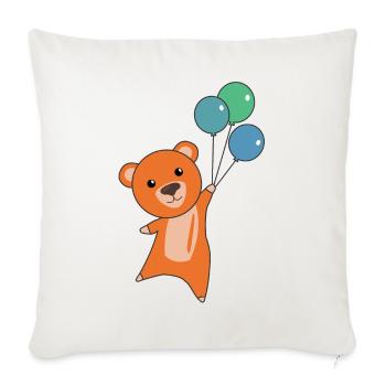 Bear orange flies with balloons cute animals bears - Sofa pillowcase 17,3'' x 17,3'' (45 x 45 cm) - natural white - Front