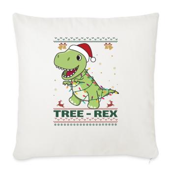 Tree-Rex lustiger Dinosaurier Wortspiel T-Rex - Sofakissenbezug 45 x 45 cm - Naturweiß  - Vorne
