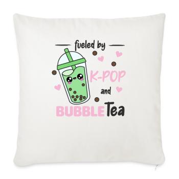 fueled by K-Pop and Bubble Tea kawaii Boba Tea - Sofa pillowcase 17,3'' x 17,3'' (45 x 45 cm) - natural white - Front