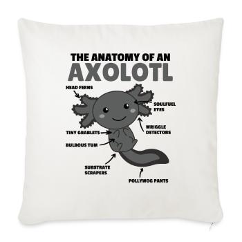 Axolotl Explanation Anatomy of an Axolotl - Sofa pillowcase 17,3'' x 17,3'' (45 x 45 cm) - natural white - Front