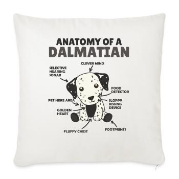 Anatomie d’un dalmater doux chiens drôle chiot - Housse de coussin décorative 45 x 45 cm - blanc nature - Devant