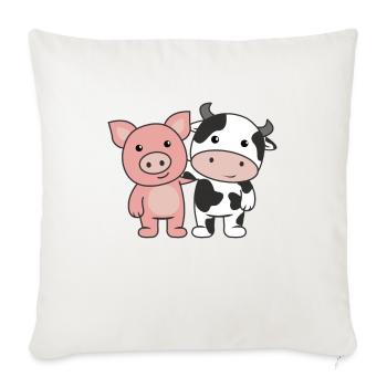 Pig cow pig cute animals - Sofa pillowcase 17,3'' x 17,3'' (45 x 45 cm) - natural white - Front