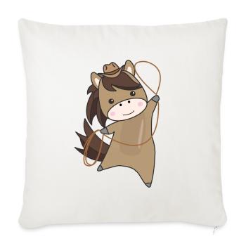 Cowboy Horse Horses Cattle Lasso Western - Sofa pillowcase 17,3'' x 17,3'' (45 x 45 cm) - natural white - Front