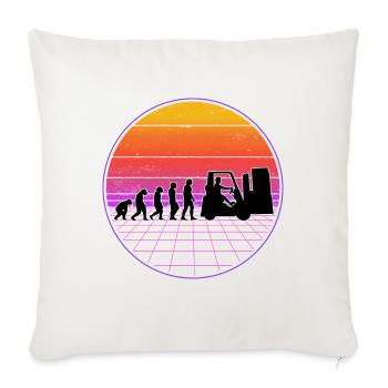 Chariot élévateur Evolution Vaporwave chariot élévateur - Housse de coussin décorative 45 x 45 cm - blanc nature - Devant